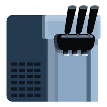 Professional ice cream machine making soft serve ice cream vector