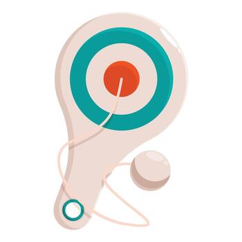 paleta pelota juguete con objetivo y cadena, aislado en blanco antecedentes vector