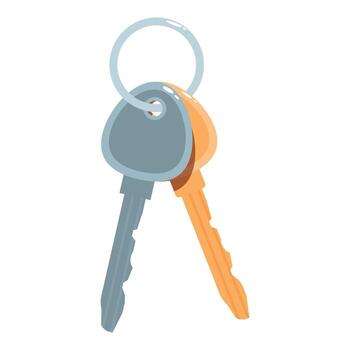 Two keys on metal ring showing security and access vector