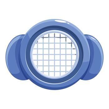 futurista redondo ventana demostración cuadrícula estructura en azul tonos vector