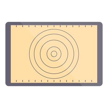 Silicone baking mat with round guides and measurement marks for precise baking vector