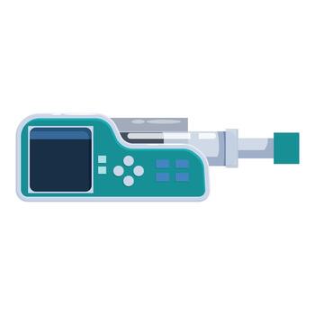 Portable medical device showing blank screen and control buttons vector