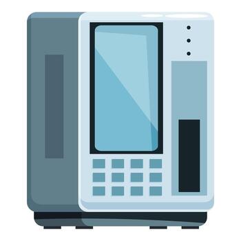Modern payment terminal processing contactless transactions with nfc technology vector
