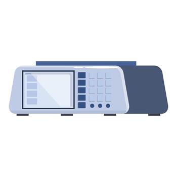 Modern electronic analytical balance showing empty screen and keypad vector
