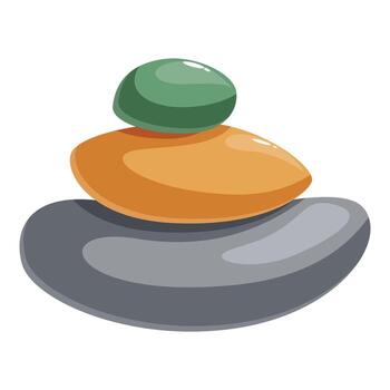 Stack of smooth colorful balancing stones representing harmony and mindfulness vector