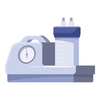 Medical suction machine extracting fluids with pressure gauge and container vector