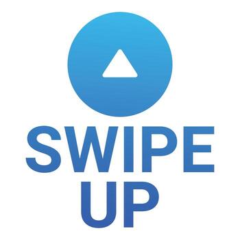 Swipe up button showing upward arrow and gradient blue colors vector
