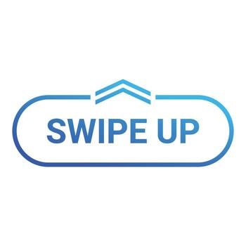 Swipe up button showing upward direction for social media vector