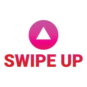 Swipe up button showing upward triangle and gradient colors vector