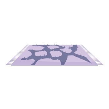 púrpura rectangular alfombra con geométrico modelo acostado en piso vector