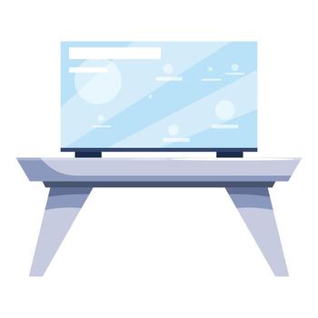 Modern transparent display showing futuristic user interface on table vector