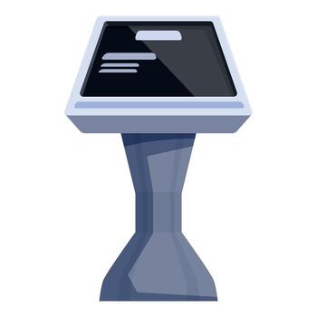 interactivo quiosco demostración información en monitor pantalla vector