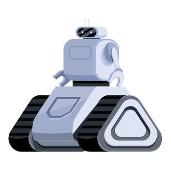 Autonomous robot exploring new territory with advanced technology vector