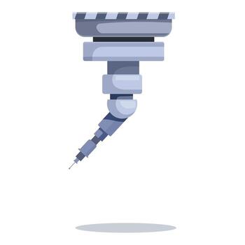 robótico brazo ejecutando industrial tarea con precisión y exactitud vector