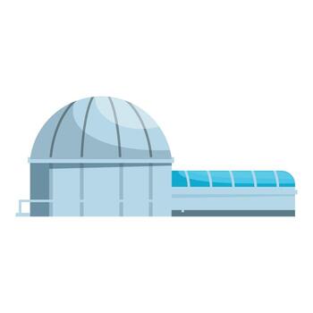 Modern observatory building exploring the universe with advanced technology vector