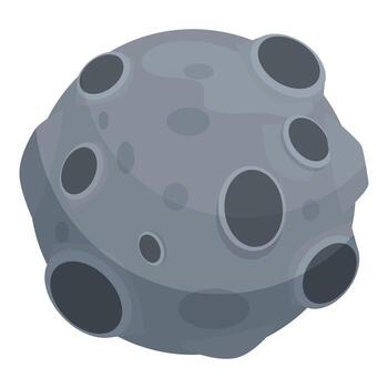 Asteroid floating in space with impact craters depicting solar system vector