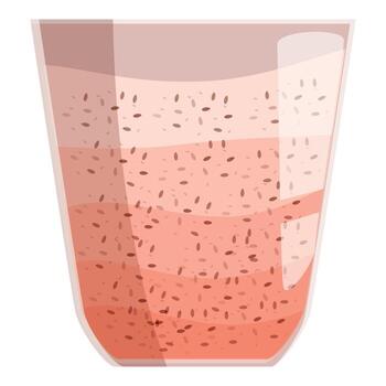 Chia seed pudding layered in a glass creating a gradient effect vector