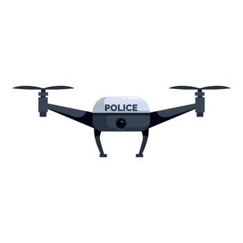 Police drone monitoring public security with camera vector