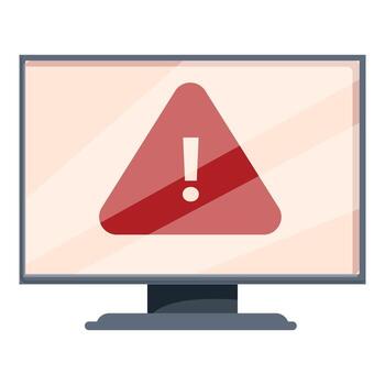 System warning alert notification showing on computer screen vector