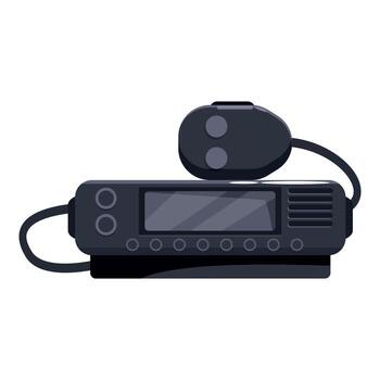 A radio with a microphone and a cord vector