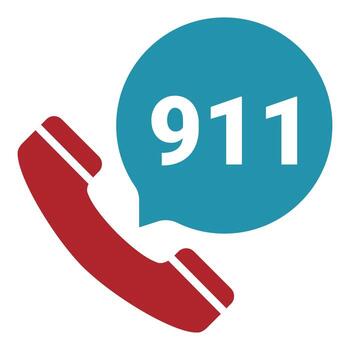 Emergency call 911 showing in a speech bubble with phone receiver vector