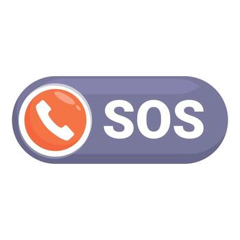 Emergency sos button showing phone symbol for urgent call vector