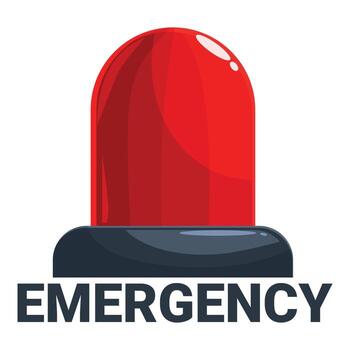 Red emergency light flashing, signalling danger and urgency vector