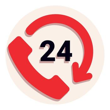 24 hours customer service providing nonstop help and support vector