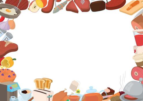 Food frame border creating white space for text and other design elements vector