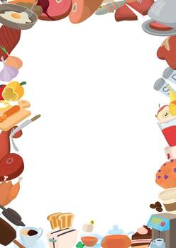 Food border creating empty space for text or design vector