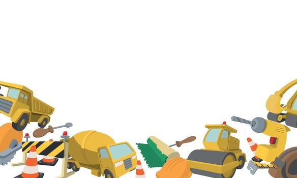 Construction tools border with copy space for text vector