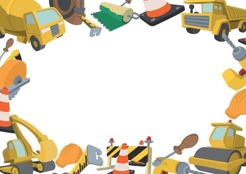 construcción herramientas marco creando vacío espacio para texto vector