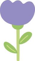 Purple flowers with green leaves on transparent background vector