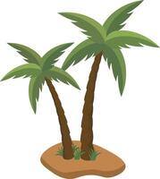 ilustración de tropical palma árbol con dibujos animados diseño. vector