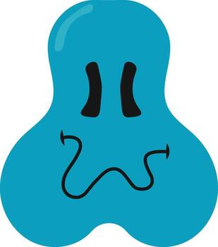 Psychedelic Melting Emoticon with Abstract Design. vector