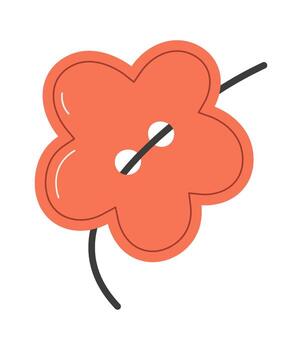 Flower Button With Thread vector