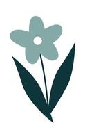 Flower On Stem Drawn Icon vector