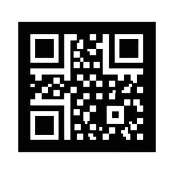 Black and White QR Code with Square Modules Pattern. vector