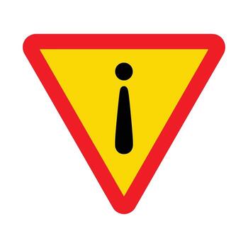 Triangular Warning Sign with Exclamation Point Symbol. vector