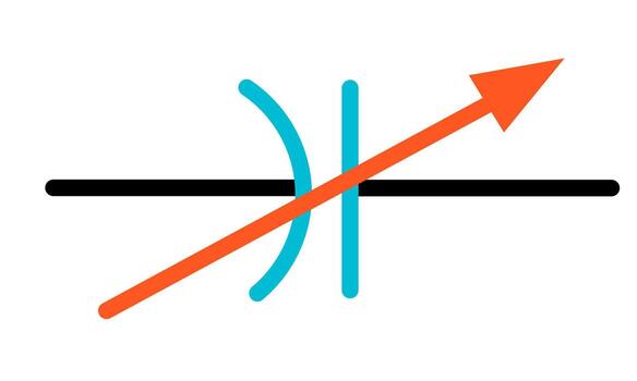 variable condensador símbolo - electrónico componente con ajustable capacidad vector