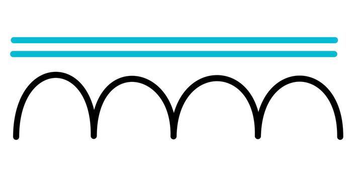 Electrical Inductor Symbol with Core - Basic Circuit Diagram Element vector