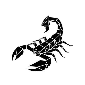 Geometric Black Scorpion Silhouette with Segmented Body and Tail. vector