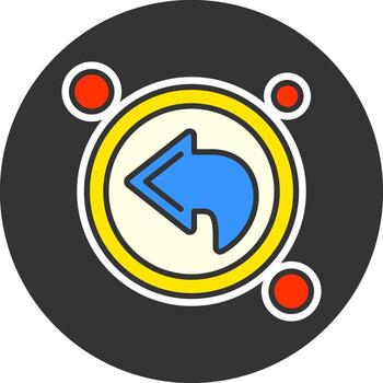 espalda botón navegación gris circulo icono vector