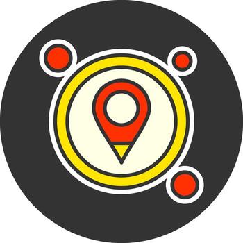 GPS Button Navigation Grey Circle Icon vector
