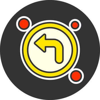 Turn left Navigation Grey Circle Icon vector