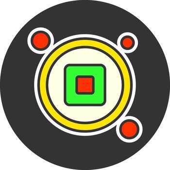 detener botón navegación gris circulo icono vector