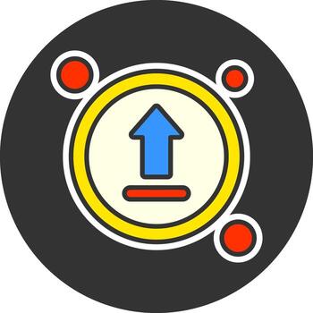 Upload Button Navigation Grey Circle Icon vector