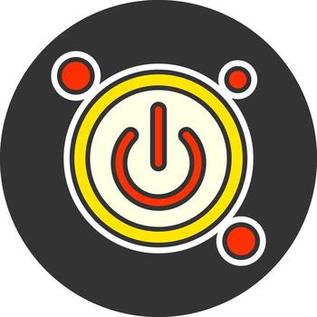 Power Button Navigation Grey Circle Icon vector