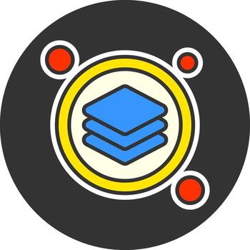 Layer Button Navigation Grey Circle Icon vector