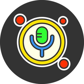 Voice Button Navigation Grey Circle Icon vector